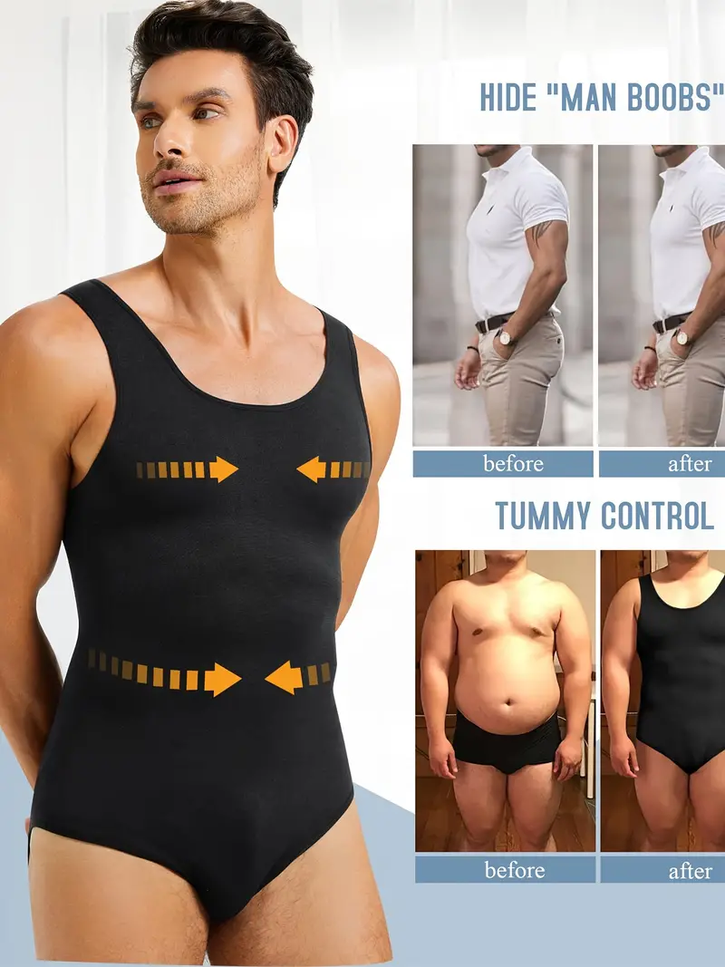 Men's Sports Compression Bodysuit Skinny Fit Stretch Tank - Temu