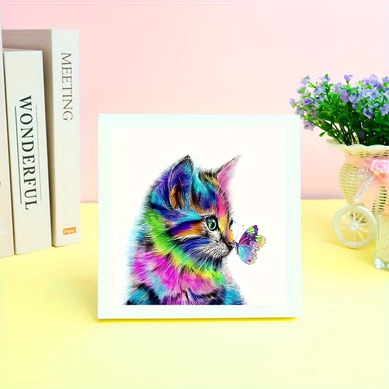 5d Cute Cat Diamond Painting Diy Adult Handmade Painting - Temu