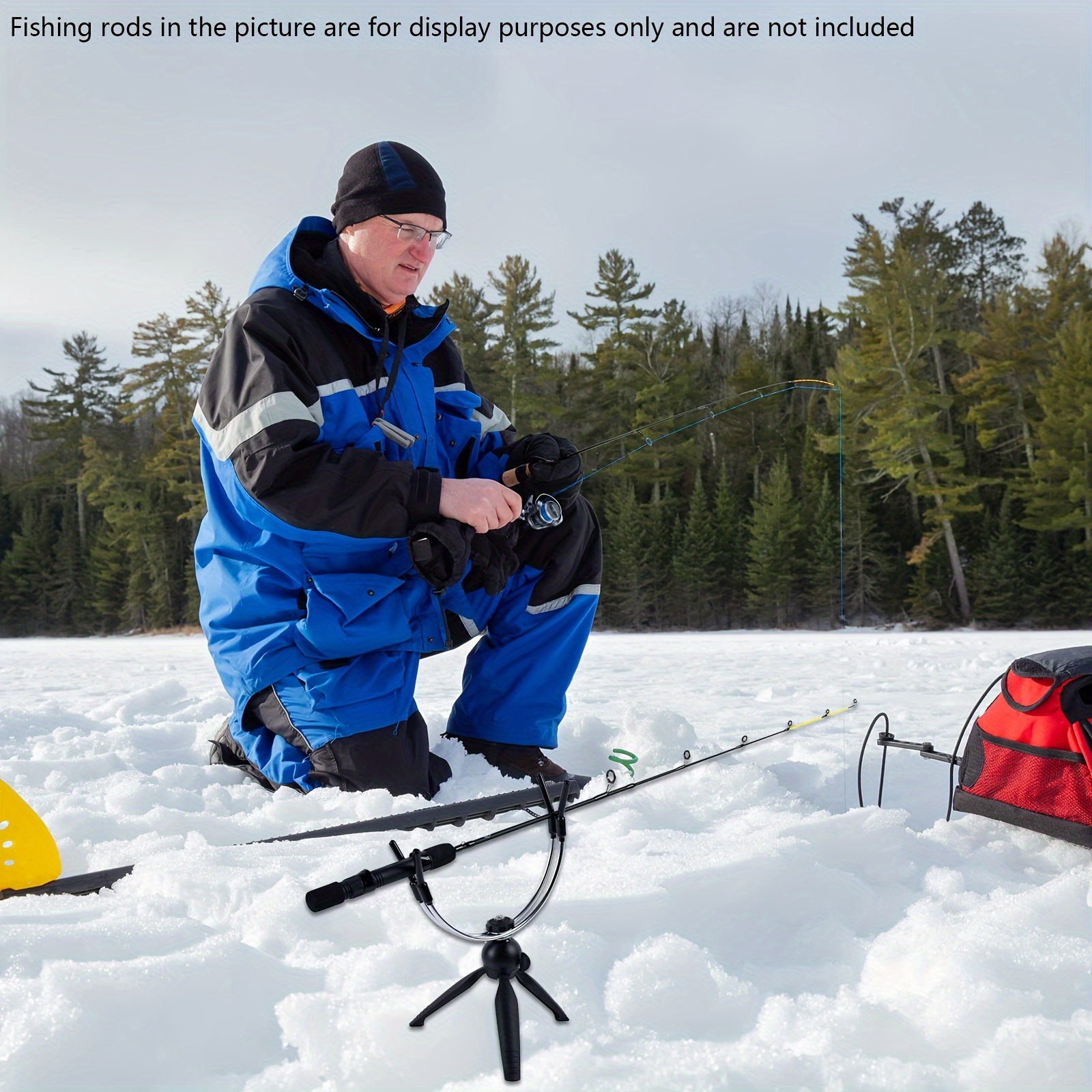 Portable Ice Fishing Rod Rack Adjustable Rod Holder Tripod - Temu Canada