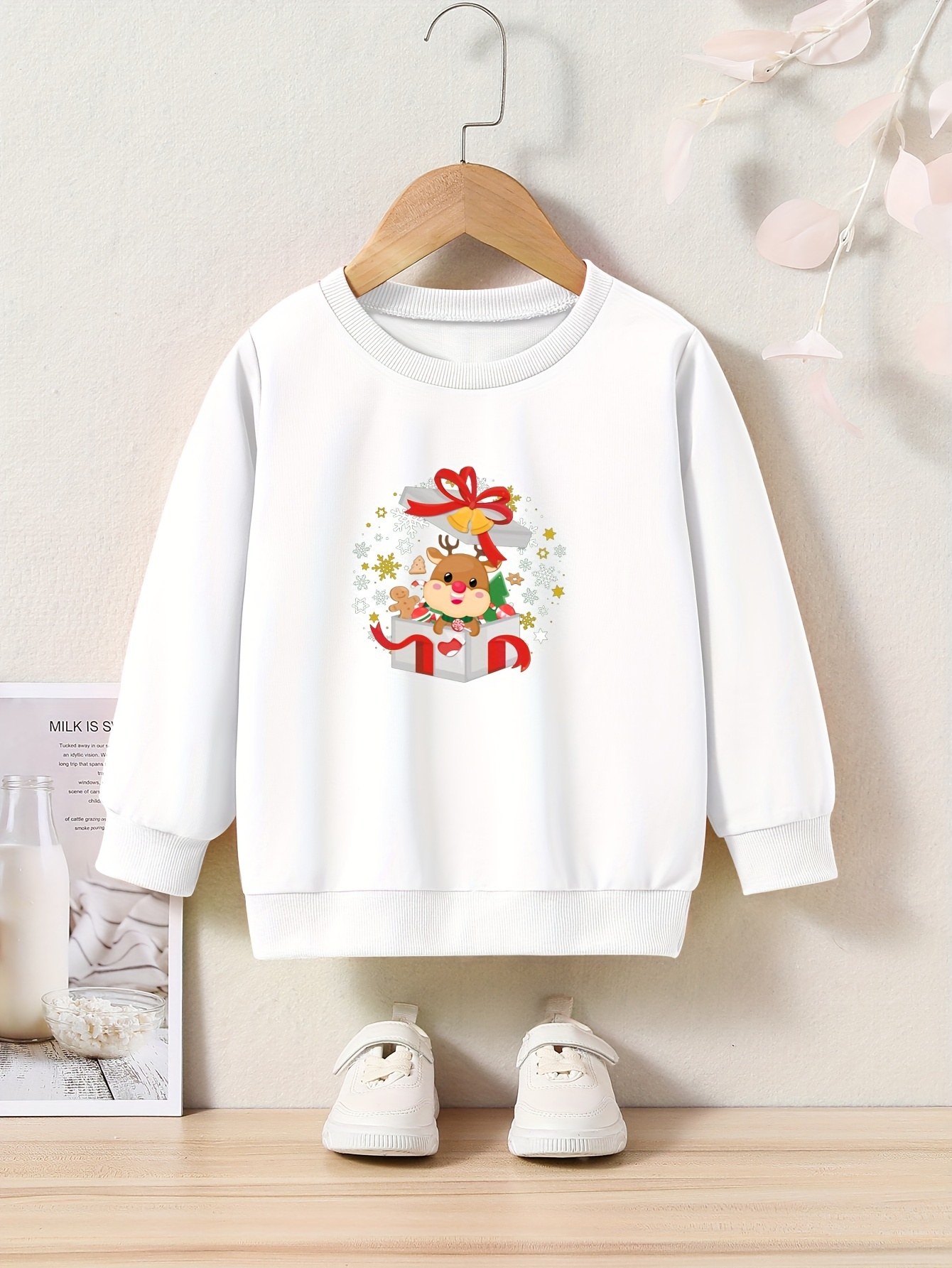 Christmas Surprise Reindeer Sweatshirt for Kids