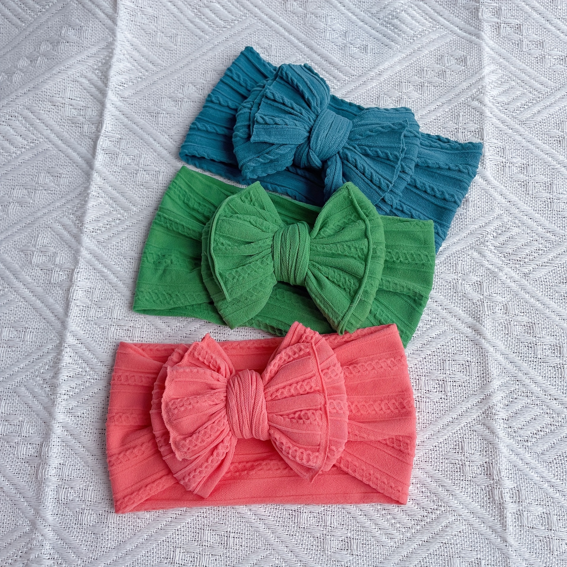 20pcs Cute Ribbon Bow Headband, Soft Comfortable Breathable