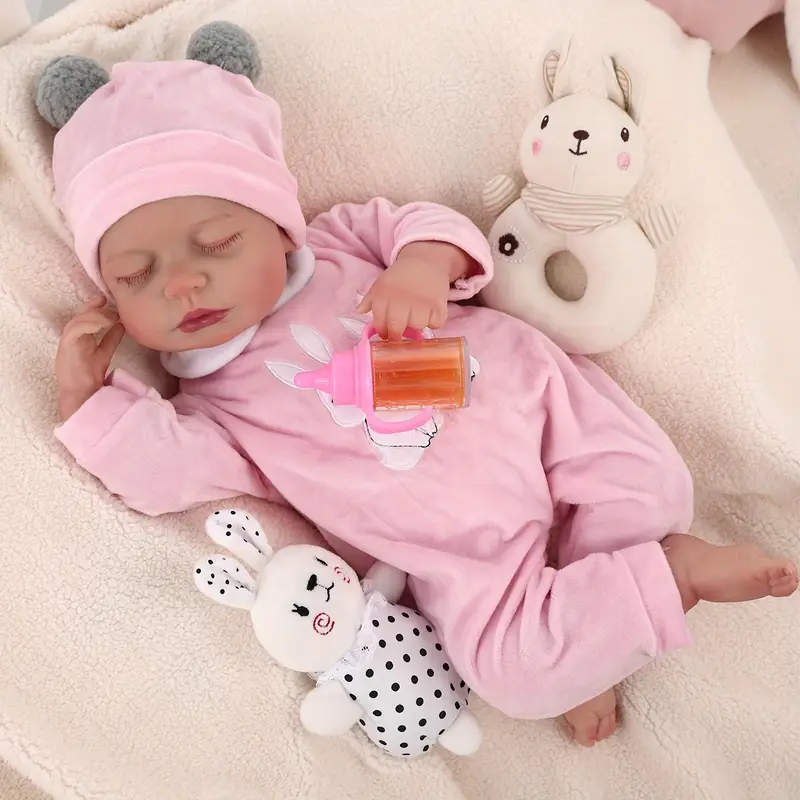 Lucy Reborn Finished Doll Bebe Reborn Doll Inch New Face Realistic Reborn  Sleeping Newborn Baby Boy Real Doll Kids - Temu