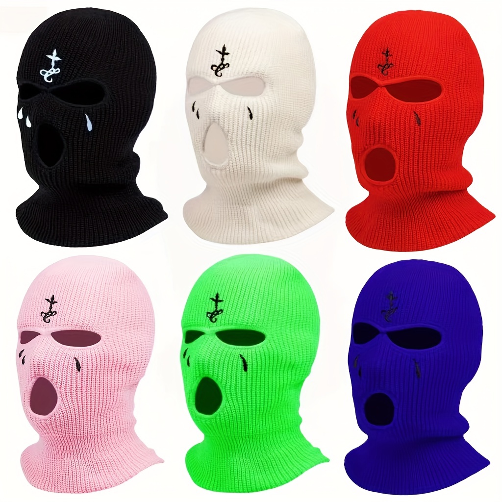 Trois 3 trous 1 trou masque de ski balaclava chaud hiver chapeau de neige  ninja
