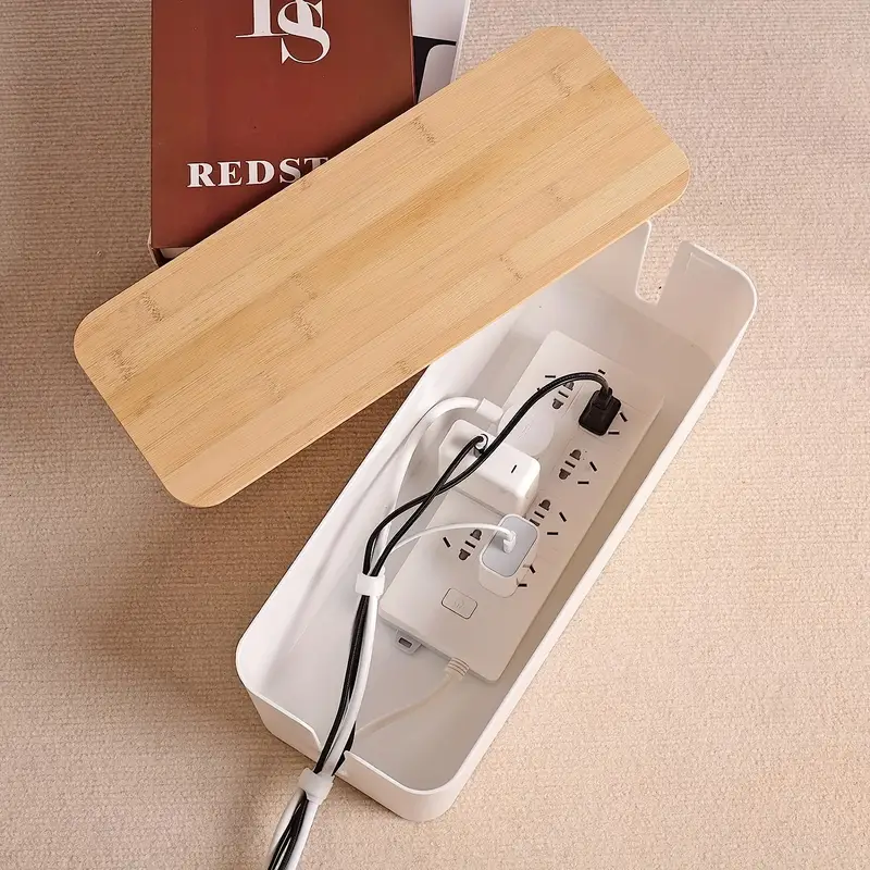 Cable Management Box Cord Organizer to Hide Power Strip Extension
