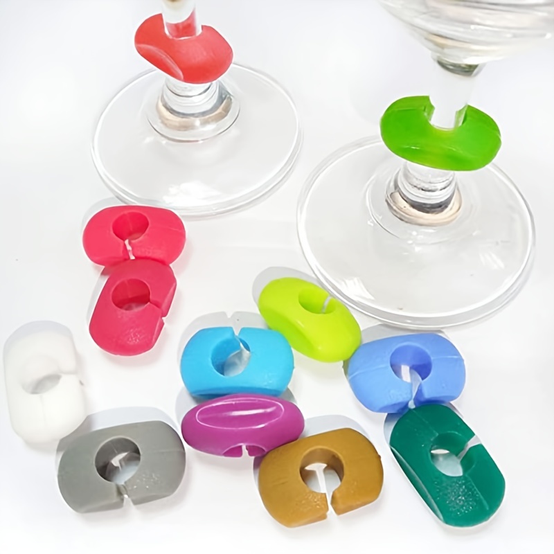 Wine Glass Charms Markers Colorful Silicone Glass Markers - Temu