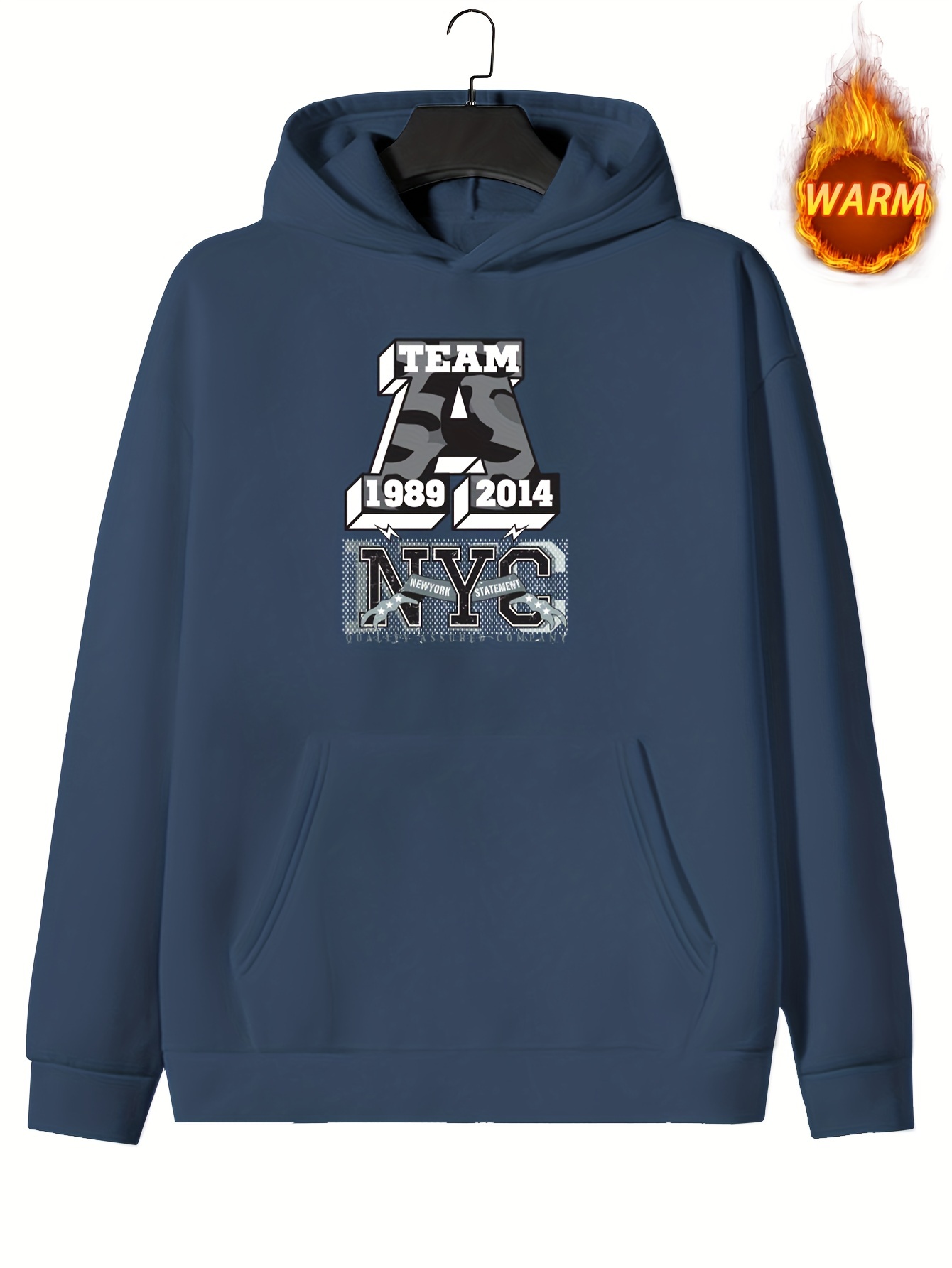  Men's Hooded Sweatshirt Letter Print Warm Thicker