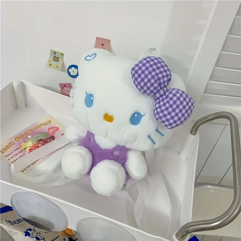 Hello Kitty Sanrio Plush Kawaii Cartoon Cute Printed Small Square Bag  Shoulder Bag Anime Plush Toys