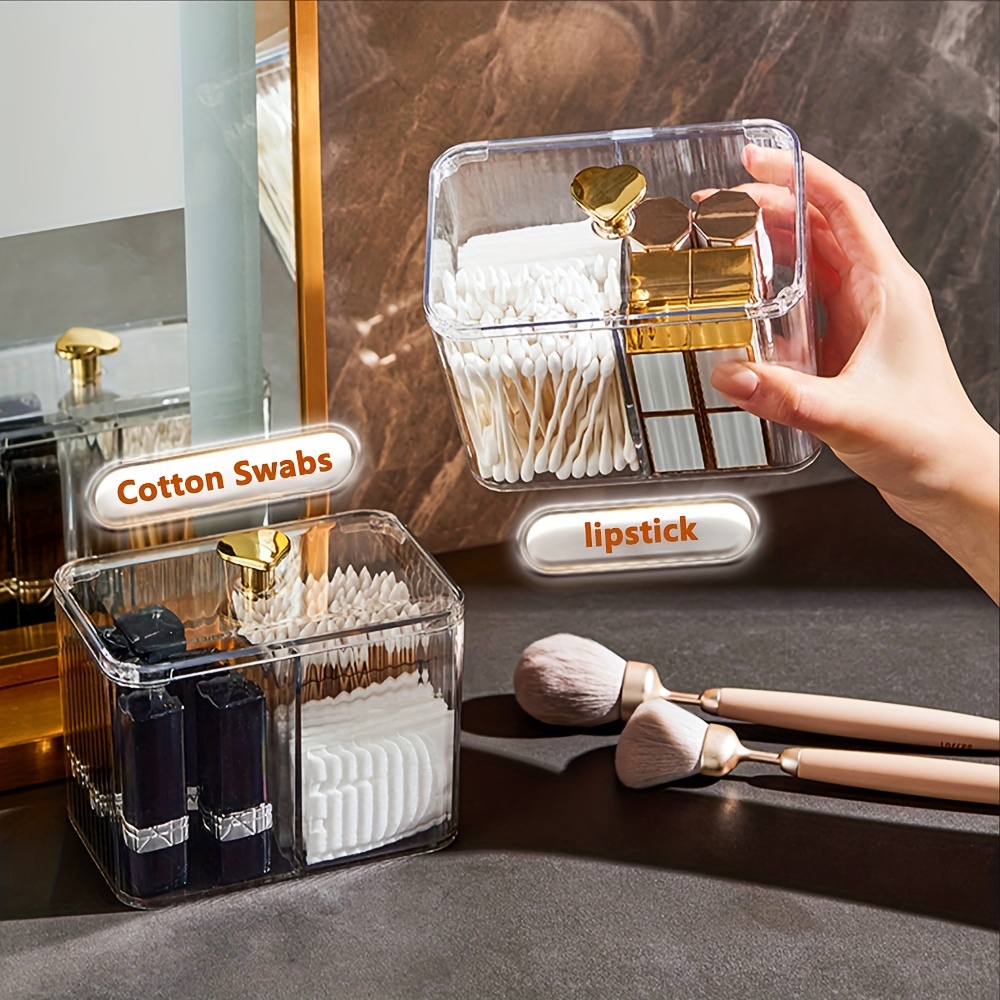 Boîte rangement coton-tige Organisateur maquillage Salle bain Jar Pad Coton-ti  _