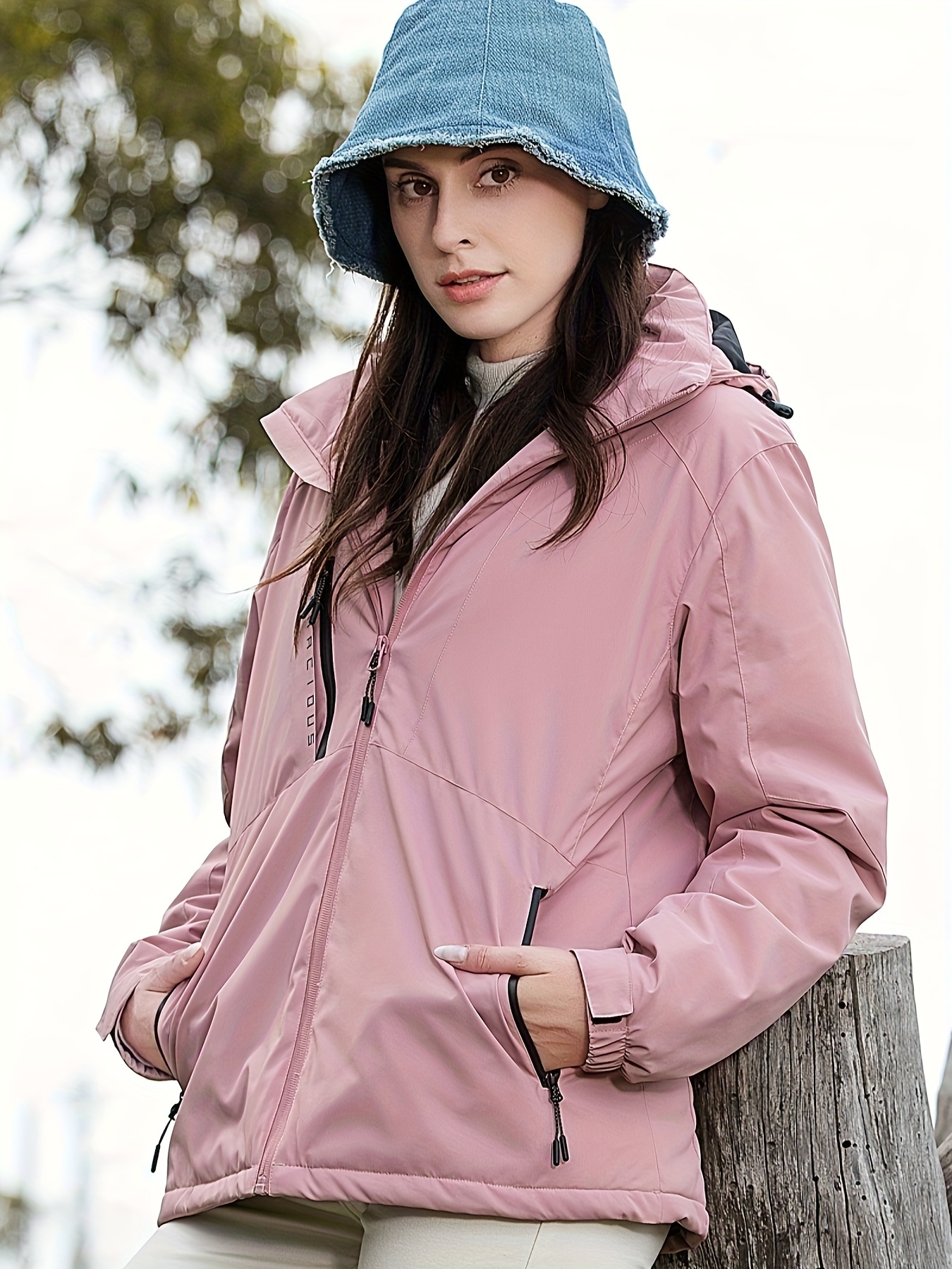 Comprar Chaqueta impermeable al aire libre con capucha para mujer,  impermeables, moda informal