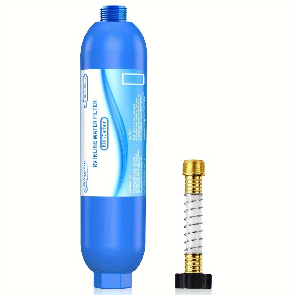 Rv Inline Water Filter Flexible Hose Protector Nsf 42/372 - Temu