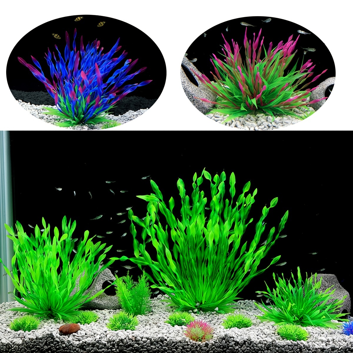 1pc Fish Tank Plastic Seaweed Decoration Simulation Water Grass Simulation  Lotus Flower Artificial Tree Aquarium Fish Tank Decoration - Pet Supplies -  Temu