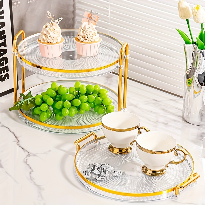 Cake Tray with Lid Clear Cake Stand with Dome Snack Serving Tray