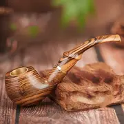 1pc full wood tobacco pipe solid wood vintage high end mens handmade cigarette holder can be washed nan wood tobacco pot two way tobacco appliance details 6