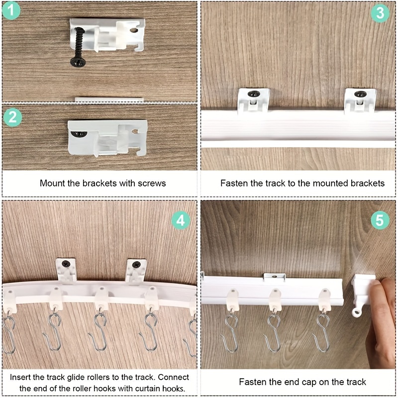 Binario Tenda Soffitto Traccia a Tenda Scorrevole Flessibile con Ganci,  Soffitto a Soffitto e Binario per Tende a Monte per Monte per Camper per la