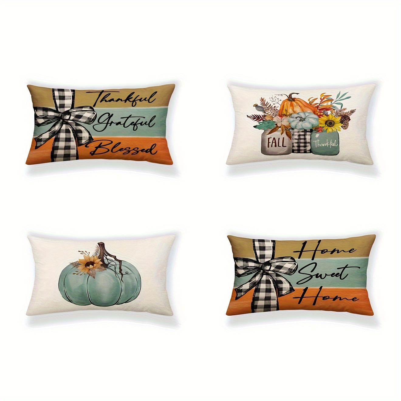 So Thankful Pumpkin Throw Pillow