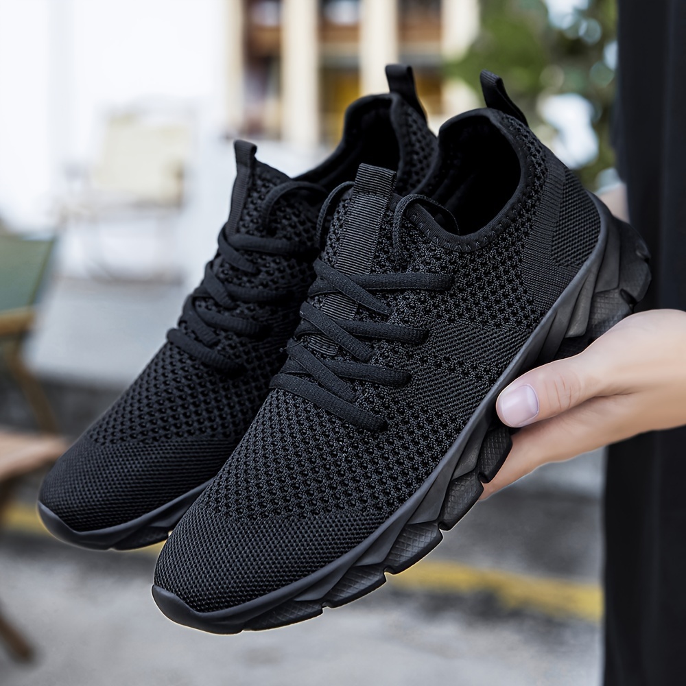 Men Sneakers Black Mesh Breathable Running Sport Shoes Male Lace Up  Non-slip Men Low Athletic Women Sneakers Casual Mens Shoes