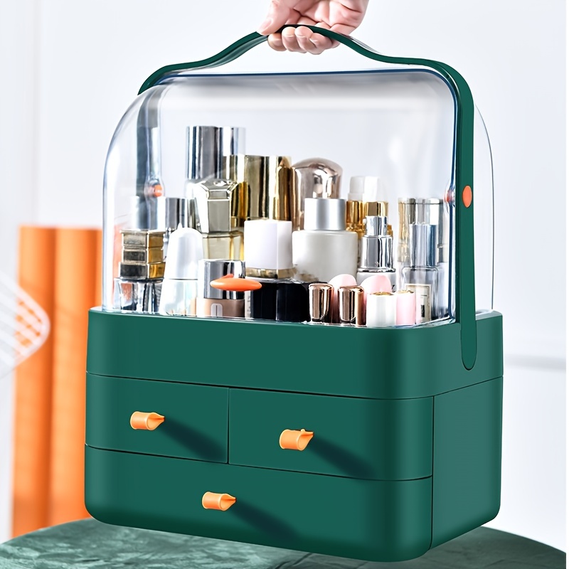 Makeup Organizer, Cosmetics Skincare Organizers Box Waterproof&Dustproof,  Make up Organizers and Storage for Vanity with Lid and Drawers, Cosmetic