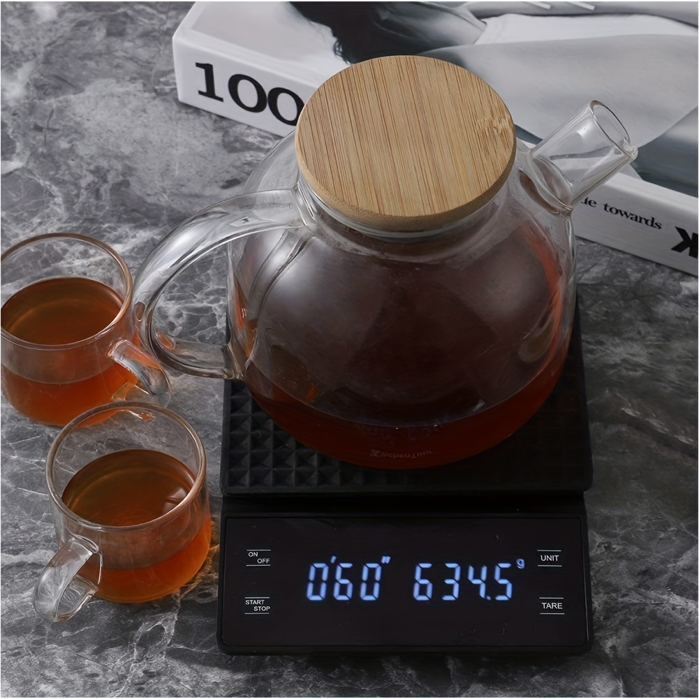 1Pc Coffee Scale with Timer 3kg/0.1g High Precision Pour Over Drip Espresso  Scale with Back-Lit LED Display (Batteries Not Included)