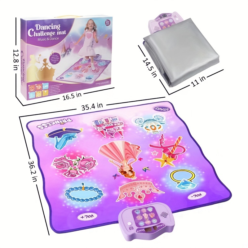 GirlsHome Dance Mat for Kids, Light Up LED Dance Pad with 5 Game Modes,  Built-in Music, Touch Sensitive Kids Musical Mat, Dance Floor Mat Frozen  Toys