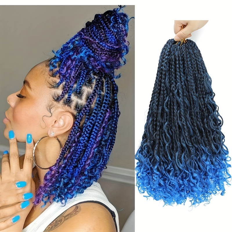 8 Packs Box Braids Crochet Hair With Curly Ends Goddess Box