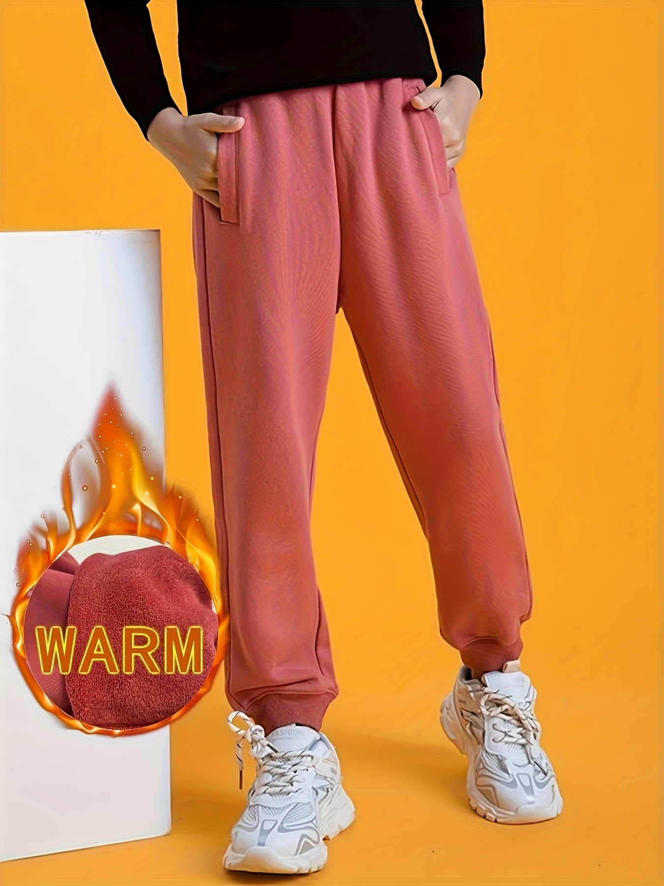 Pantalones de chándal de forro polar básico - Naranja