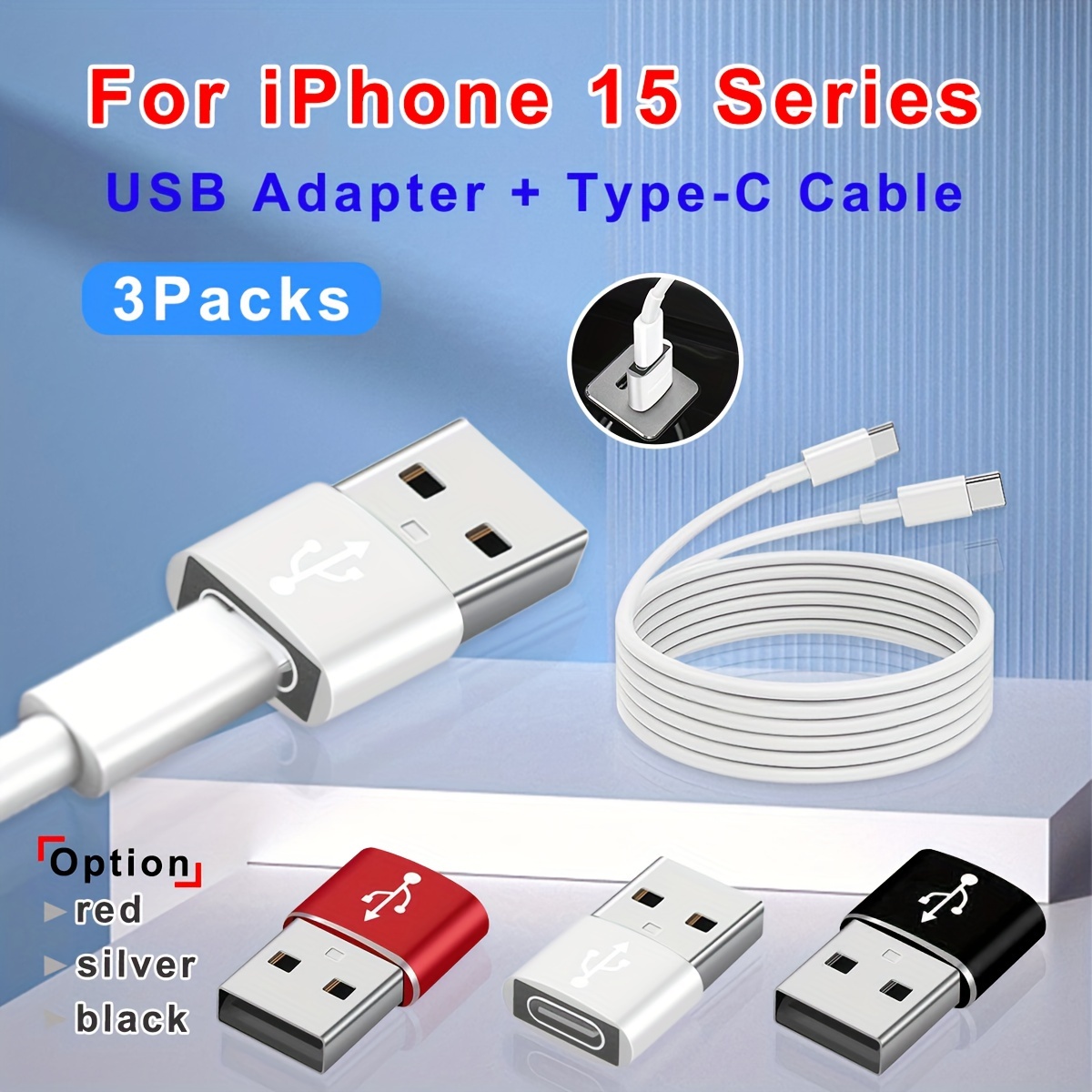 New Upgrade For iPhone 15 Pro Max Fast Charger USB-C Type-C Power Adapter  Cable