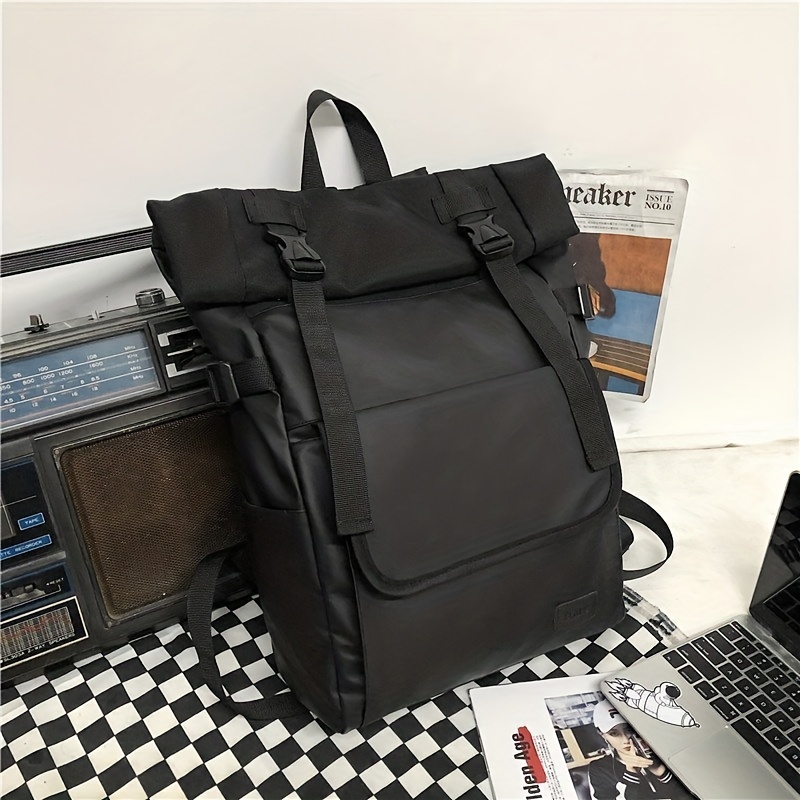 Waterproof Roll Top Flap Backpack for Travel Hiking Lightweight School Daypack