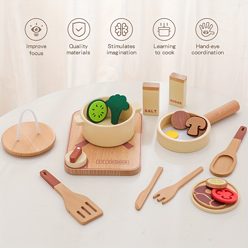 Montessori Simulated Kitchen Utensils Wooden Early Education - Temu