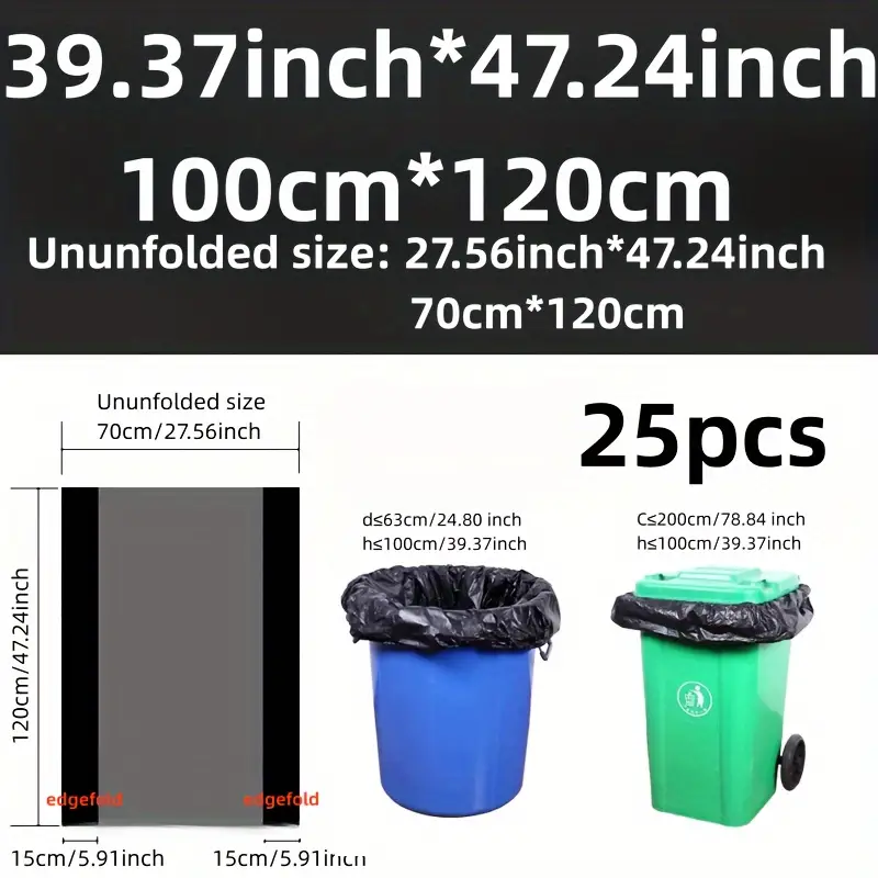 Heavy Duty Garbage Bag, Large Garbage Bags, Thickened Plastic Trash Bags,  Industrial Garbage Bags, Garden Leaf Bag, Heavy Duty Trash Bag, For Home  Garden Commercial, Cleaning Supplies, Back To School Supplies 