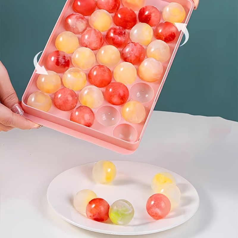 1pc Random Color Plastic Ice Cube Tray, Simple 33-cube Ice Ball