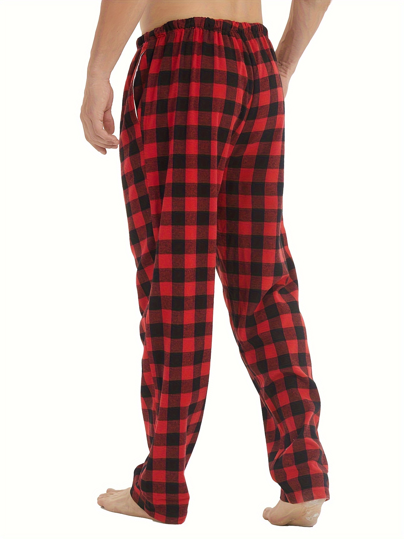 Men's Flannel Pajamas Pants Set Cotton Plaid Pjs Bottoms - Temu