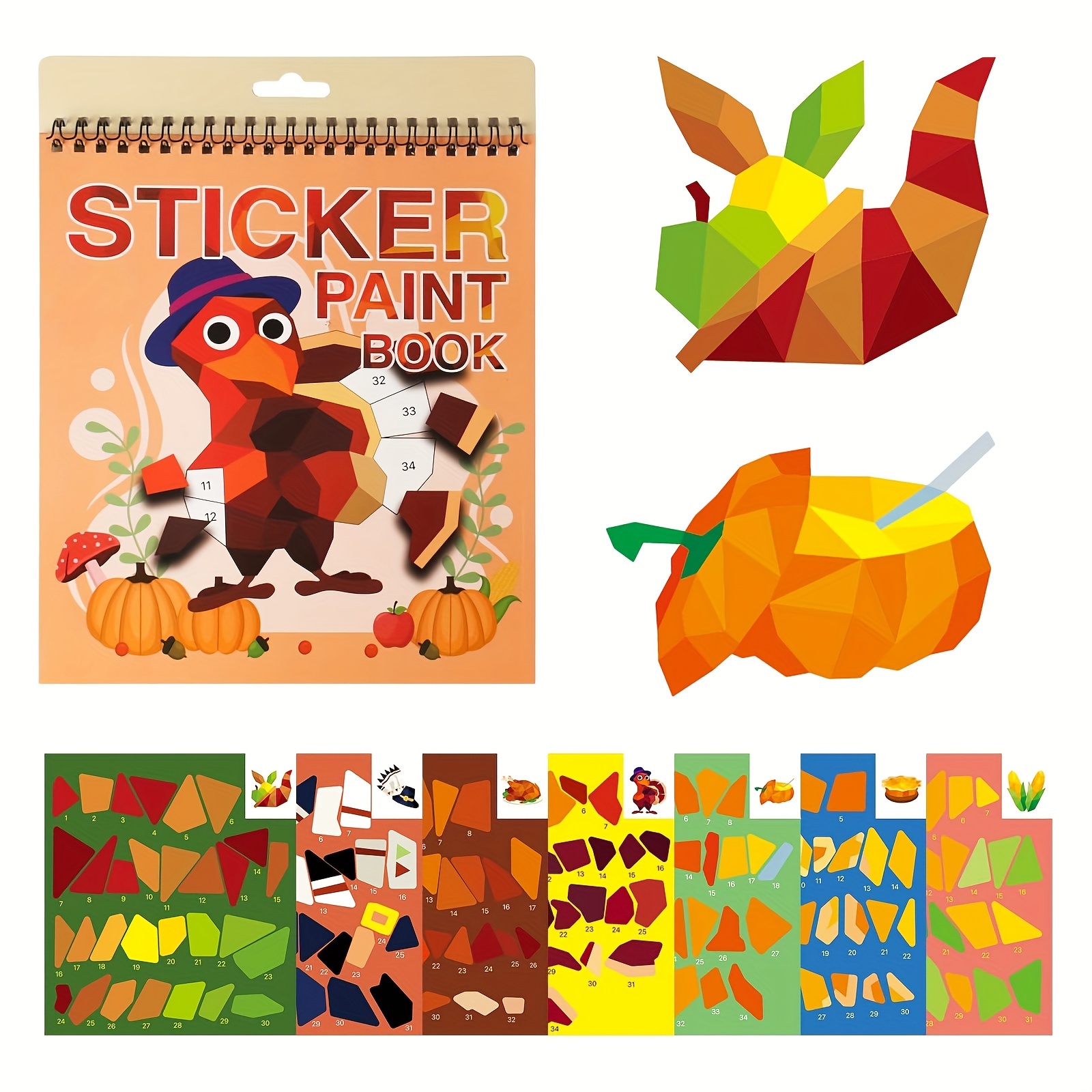 Sticker Books for Kids 2-4, Reusable Sticker Book, Quiet Busy Book,  Montessori Preschool Learning Activities Educational Travel Toys Gift,  Insect