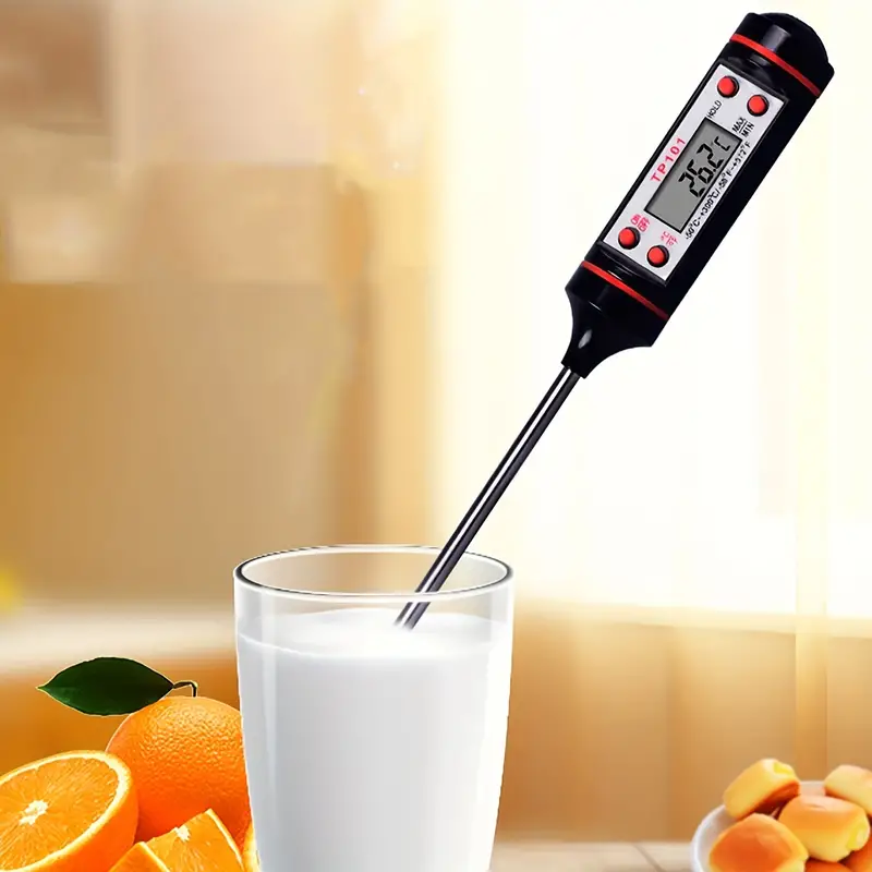 Electronic Food Thermometer One Pack: Electronic Food Thermometer Kitchen  Household Milk Powder Measuring Water Temperature Thermometer Food Liquid  Baking Commercial Oil Temperature Probe Ss - Temu