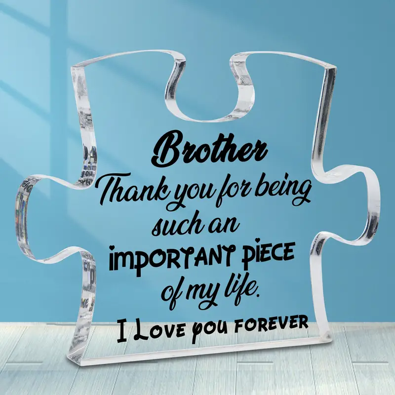 Acrylic Puzzle Plaque Gifts For Men Boys Birthday Gifts For Brother Desk  Decorations Brother Son Nephew Grandson Gifts From Sister Brother Christmas  G