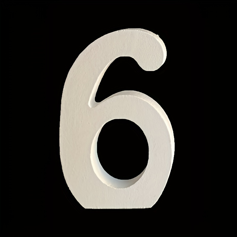 AOCEAN 6 Inch White Wood Numbers, Unfinished Wood Numbers for Wall Decor  Decorative Standing Numbers Slices Sign Board Decoration for Craft Home  Party