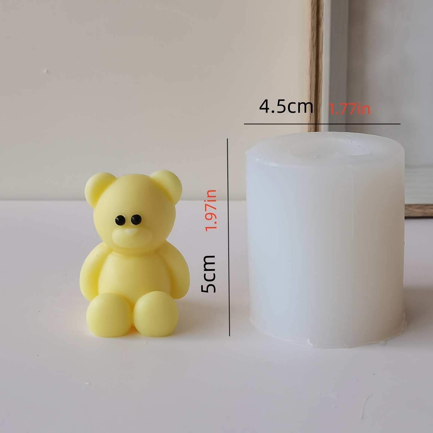 Molde de silicona para velas de oso sentado en 3D para yeso, molde
