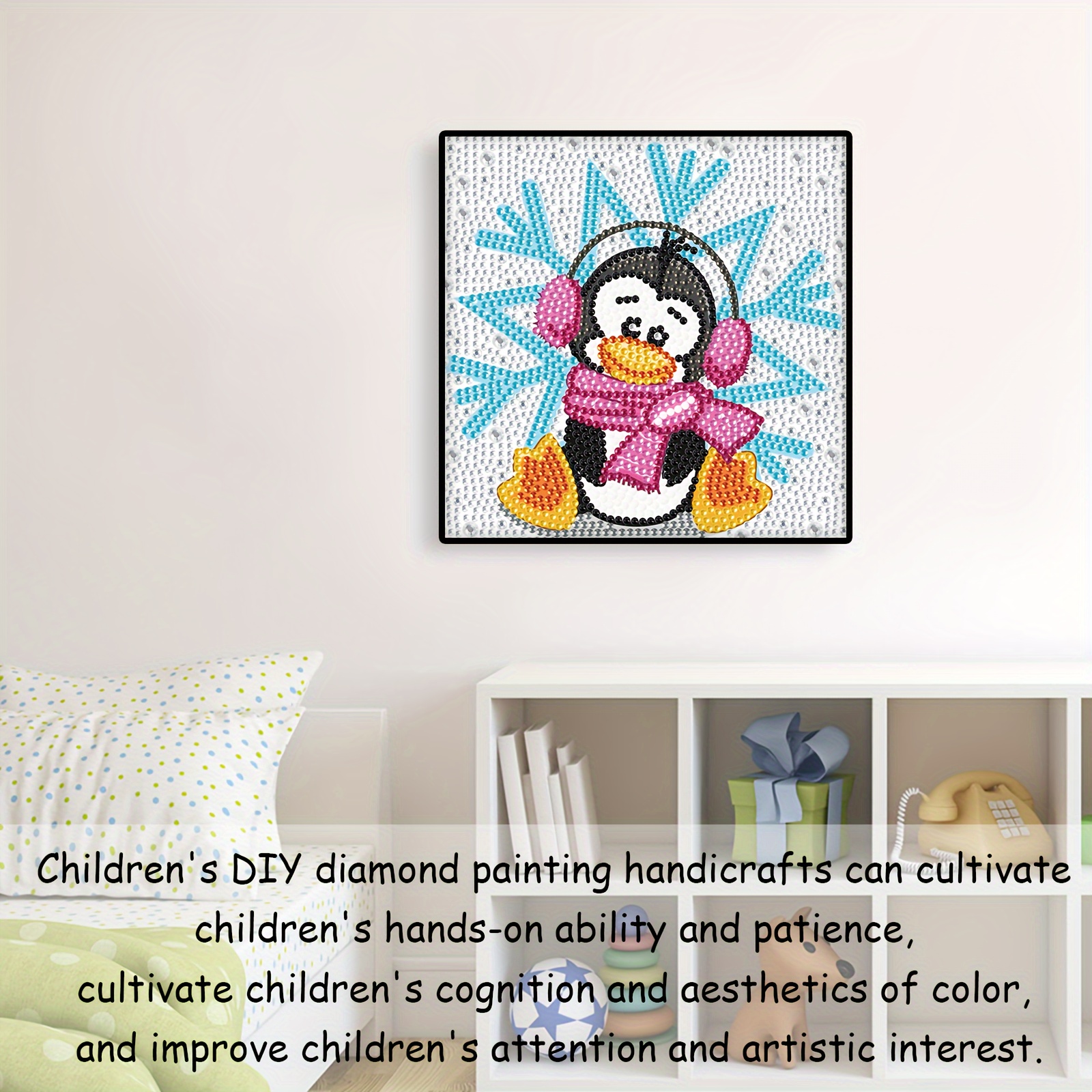 Diamond Painting Kit, Christmas Snowflakes Penguins Diamond Art