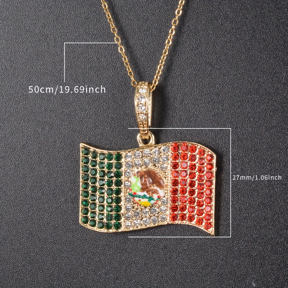 Mexicana Flag Pendant Necklace Men Women Hip Hop Jewelry - Temu