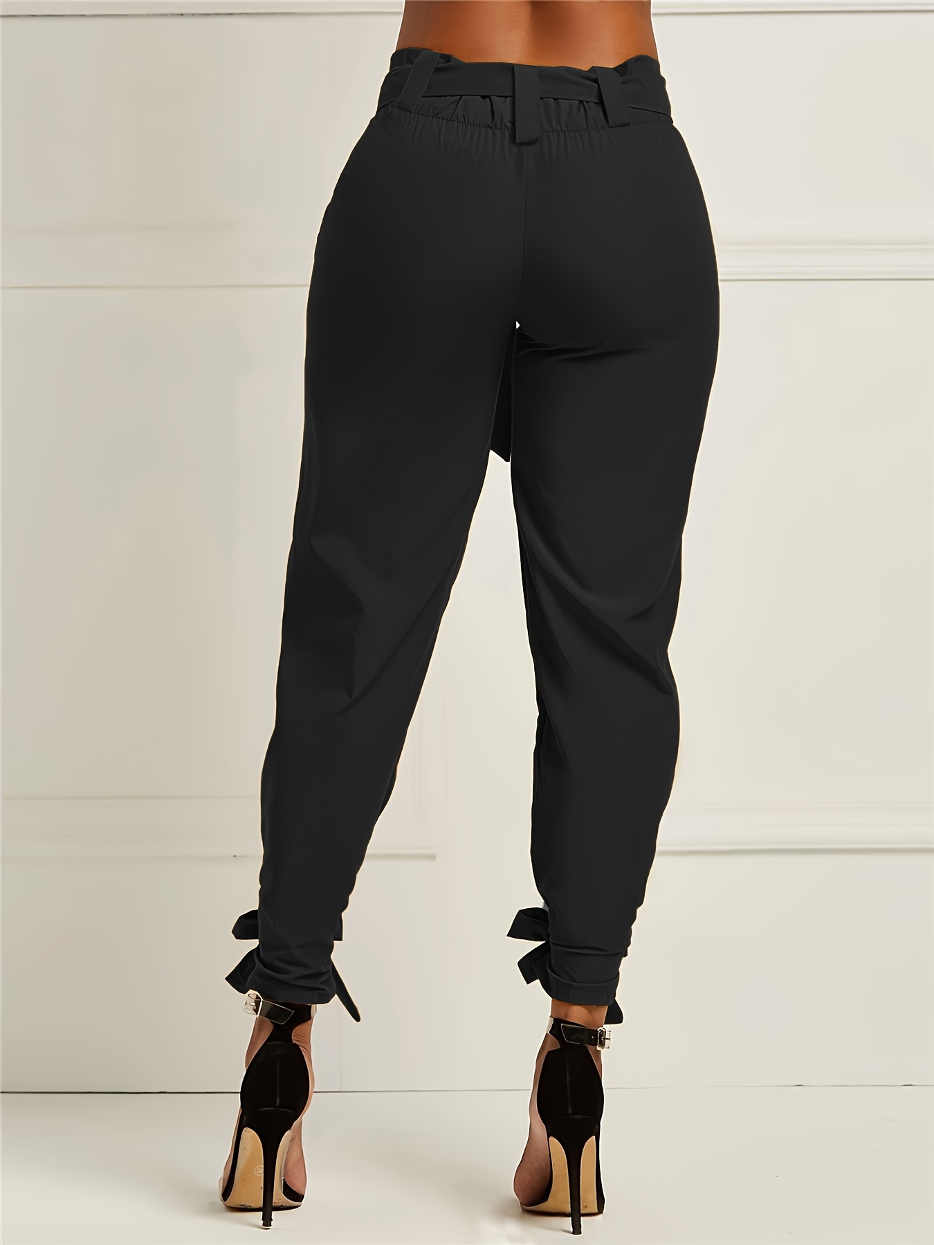 Fashion （black）Womens Hyper Stretchy Pants Pencil Pull-On Casual