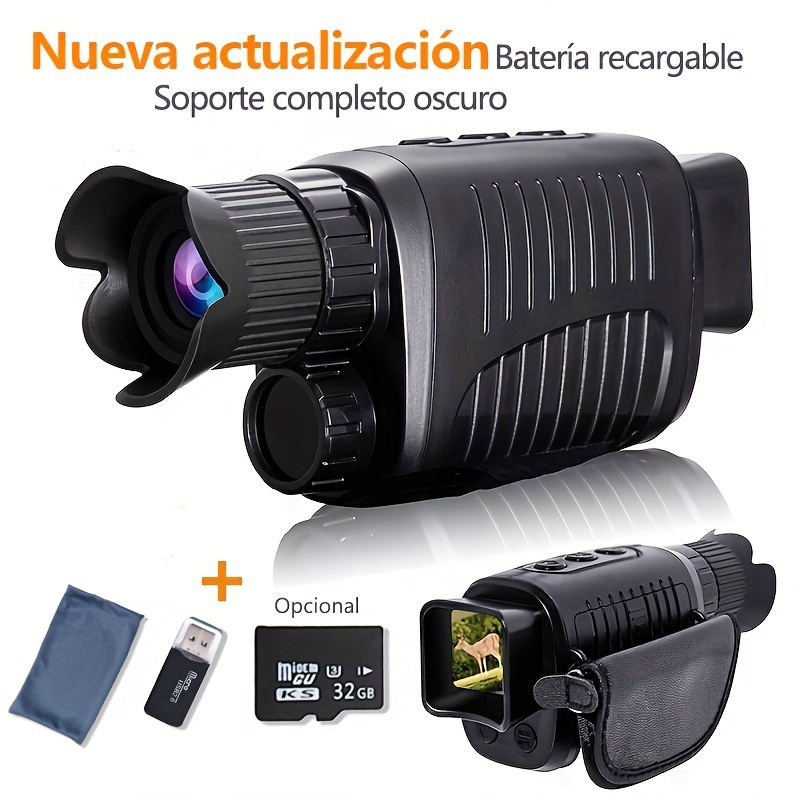Binoculares de visión nocturna 1080P, montaje en la cabeza, gafas de visión  nocturna recargables manos libres, infrarrojo IR 850 NM, aumento 4X, para