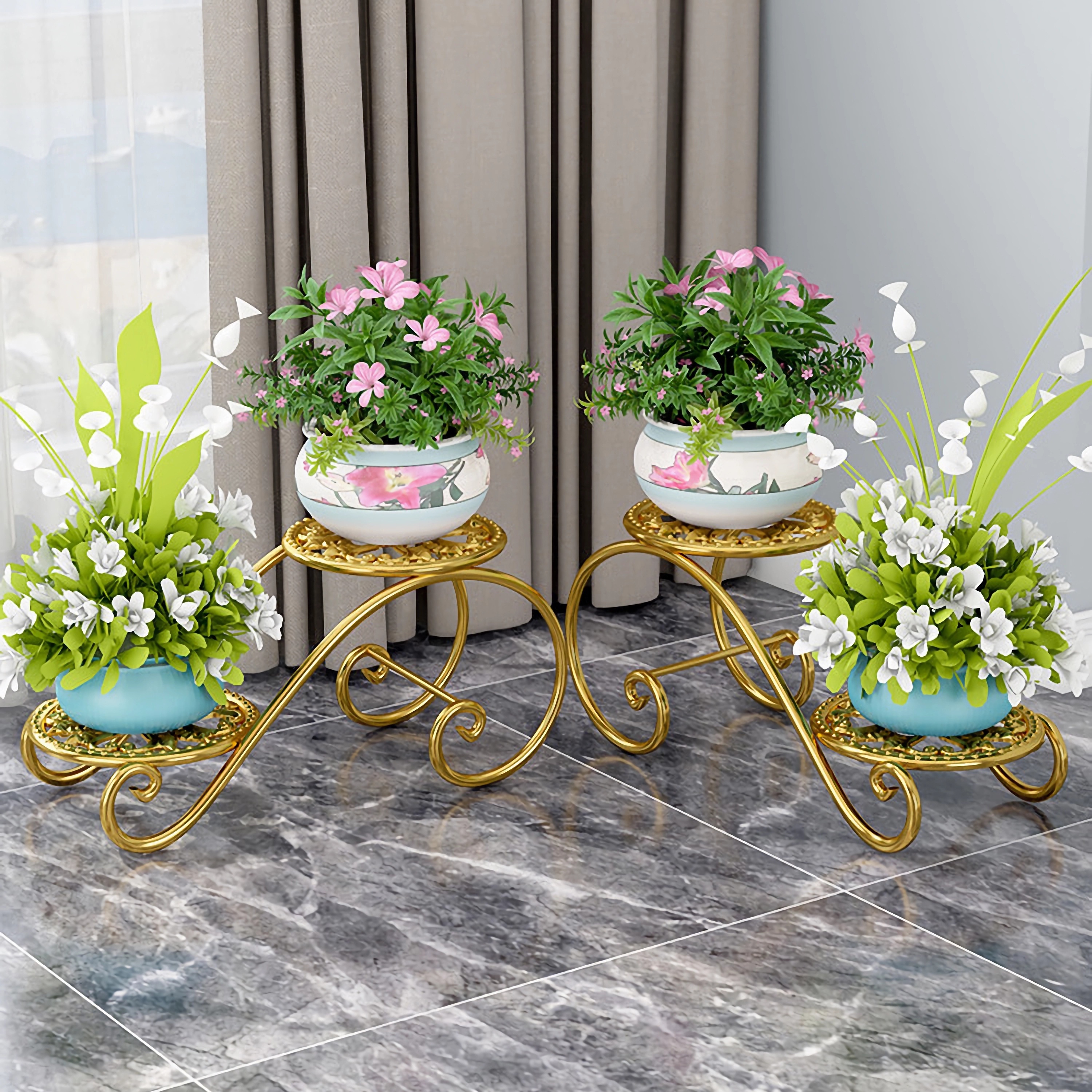 Moderno scaffale per piante di lusso leggero soggiorno supporto da  pavimento per interni per fiori balcone scaffali per piante multistrato supporti  per piante da interno - AliExpress