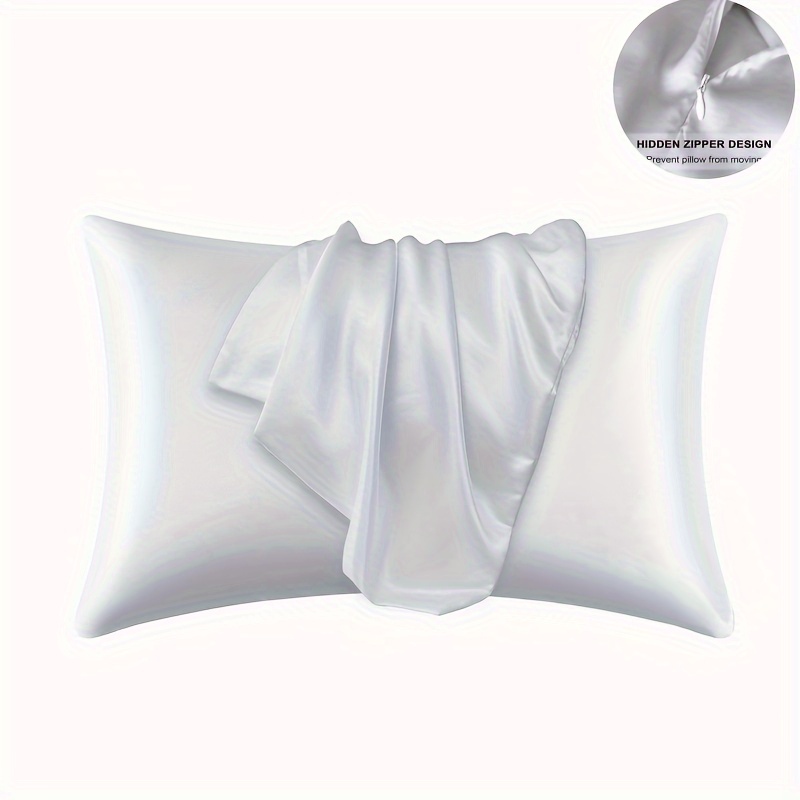 

1pc Satin Pillowcase (without Pillow Core), Soft Breathable Decorative Pillow Covers, Smooth Zipper Pillow Protector For Bedroom Sofa Home Decor