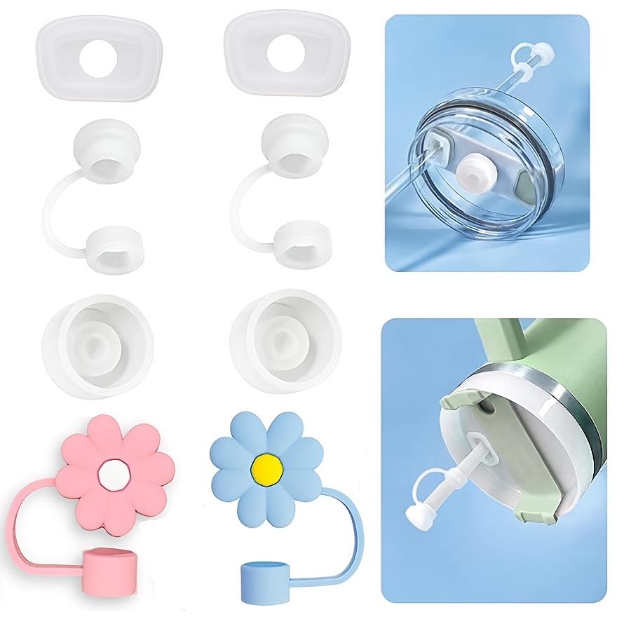 Cup Accessories Set Including Flower Shaped Straw Covers - Temu