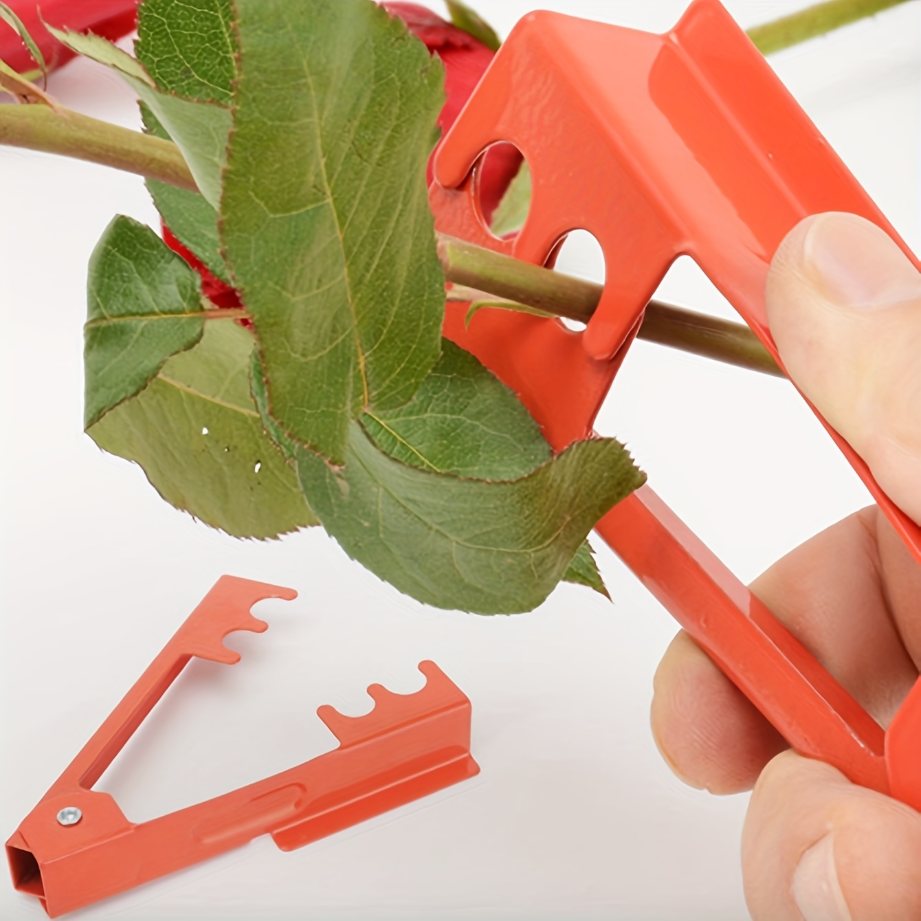 Professional Rose Leaf Thorn Stripper Tool, Roses Thorn Remover,Tree Pruner Hand Tools, Cordless Trimmer for Gardening Flower Arrangement(Red)