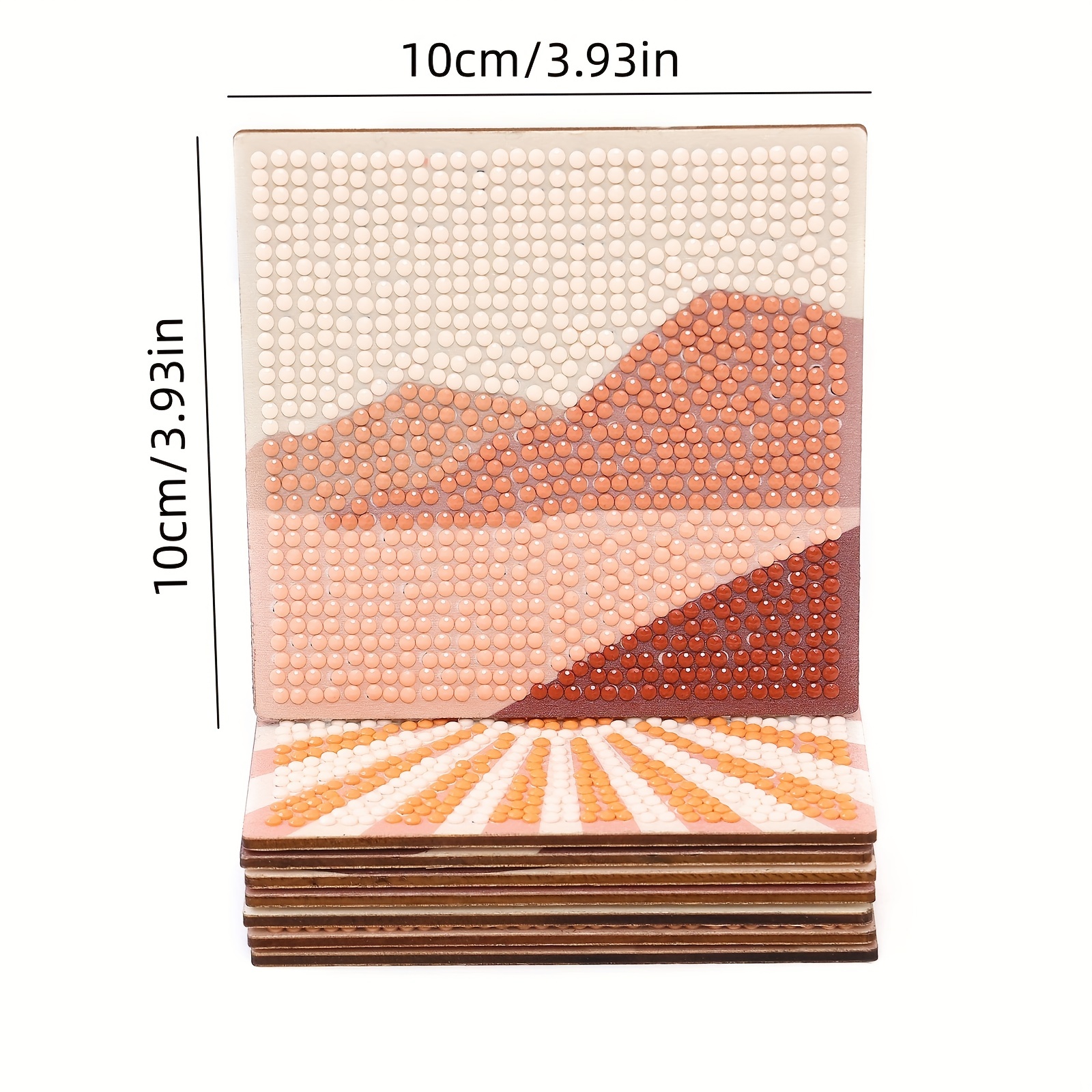 5d Diy Artificial Diamond Painting Coaster Kit Landscape - Temu