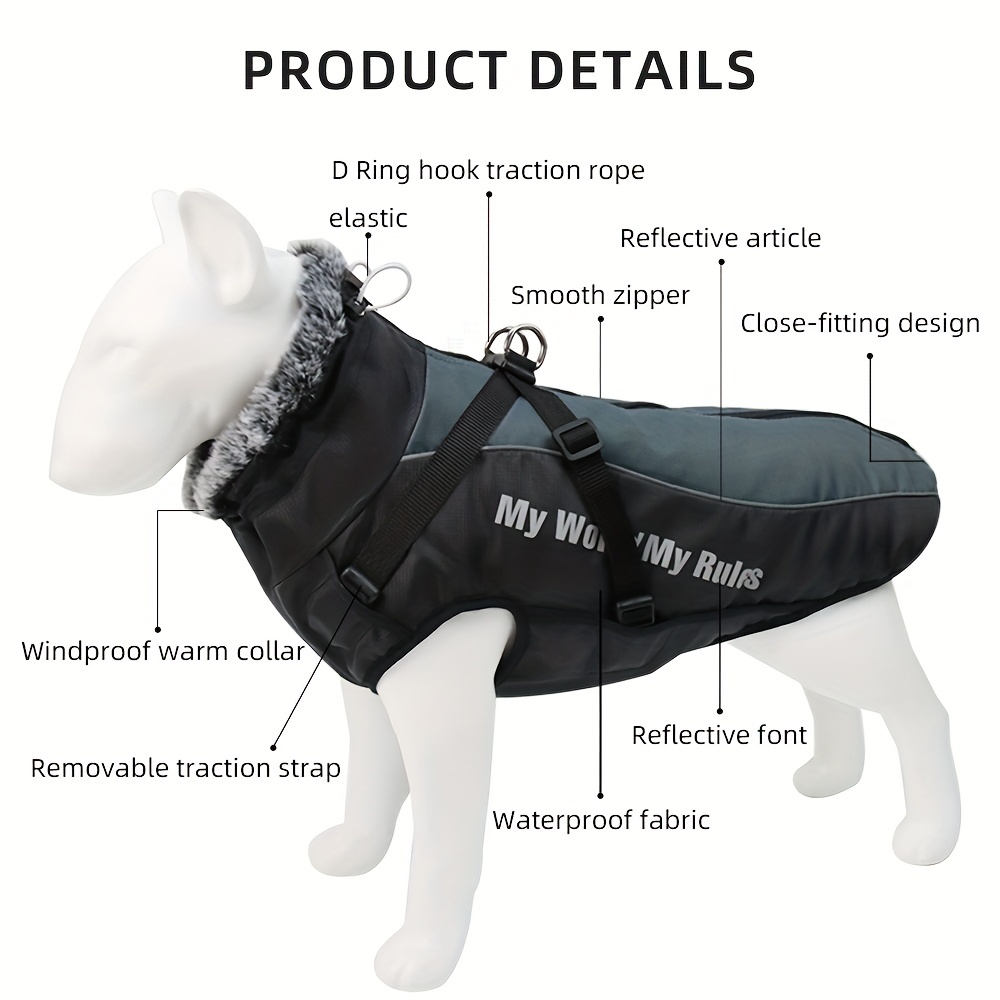 Dog coat shop with leash hook