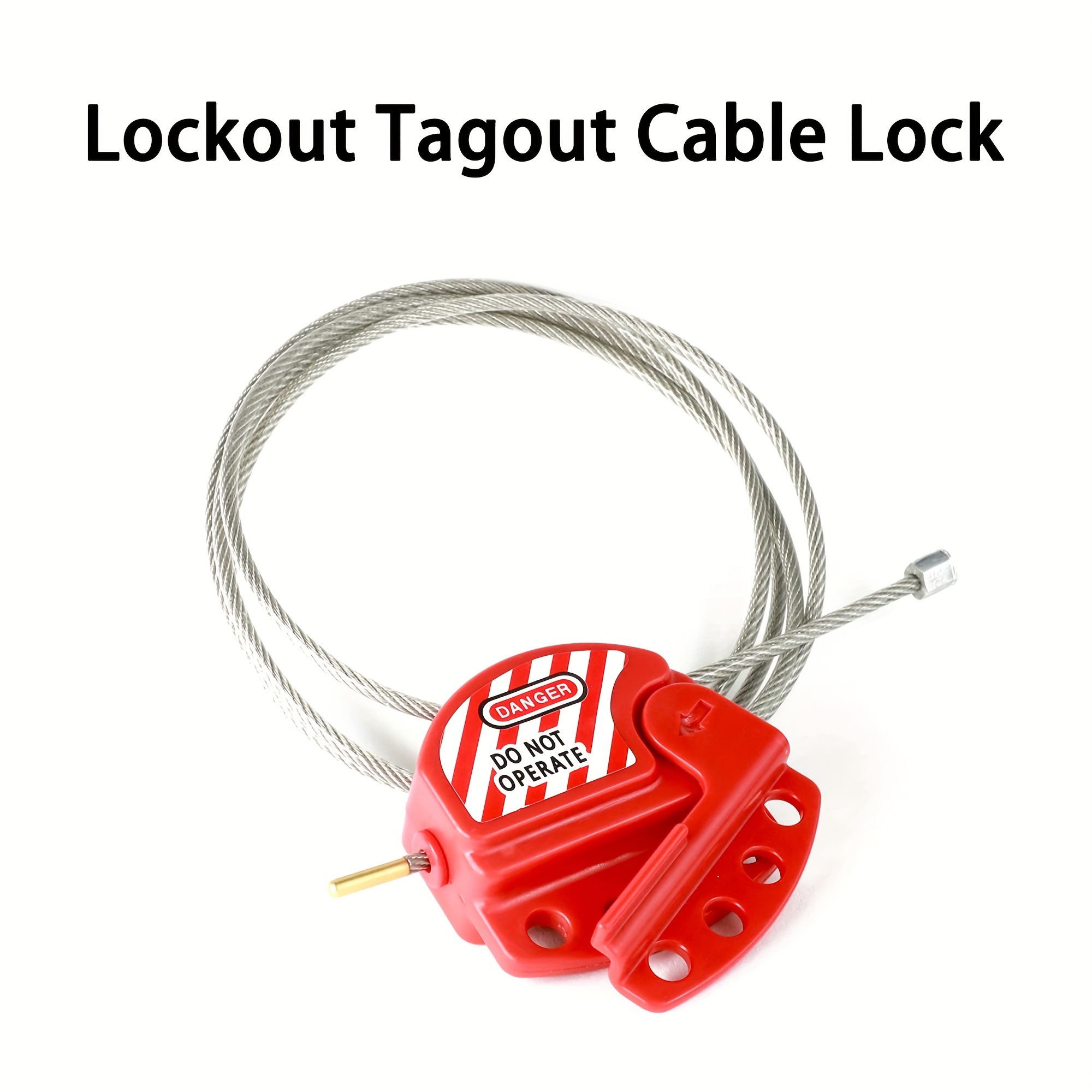 Lockout Tagout Steel Cable Locks With Keys - Red Keyed Alike