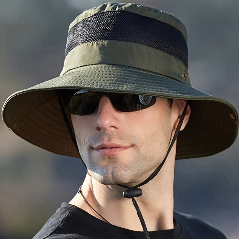 1pc Mens Wide Brim Sun Hats For Summer Upf50 Waterproof Breathable Bucket  Hat For Fishing Hiking Camping - Jewelry & Accessories - Temu United Kingdom