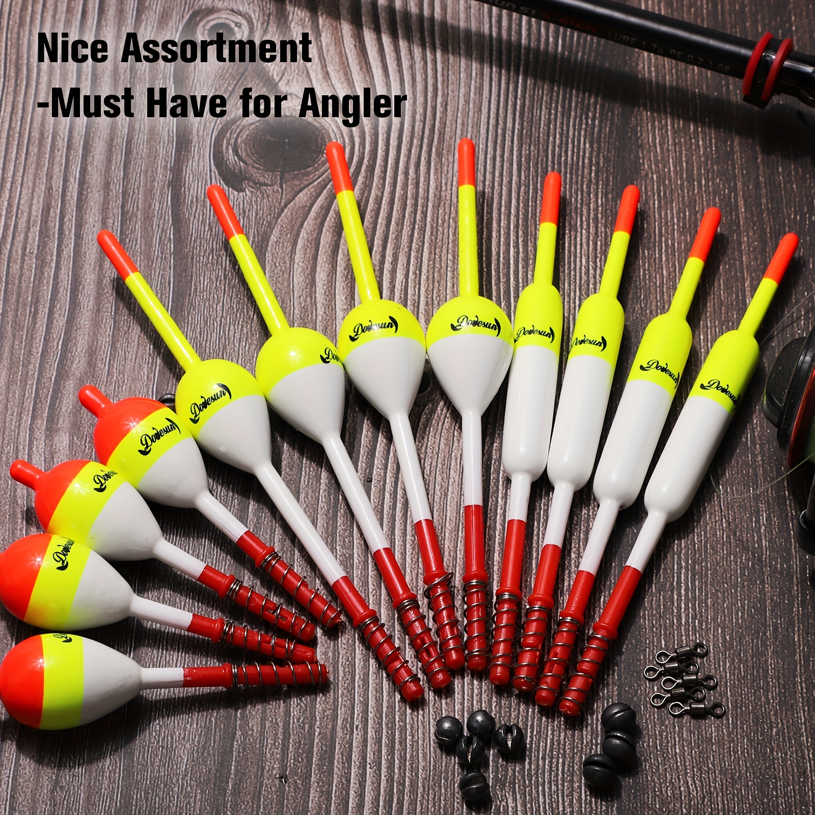 10 Pieces Fishing Bobbers Fishing Floats and Bobbers Fishing Floaters  Crappie Bobbers Spring Slip Bobbers Fishing Float Accessories for Fishing  Black and Yellow 2.4 Inch