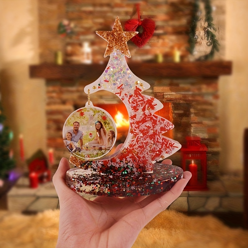 Christmas Tree Photo Frame Silicone Molds With Bead Chain - Temu